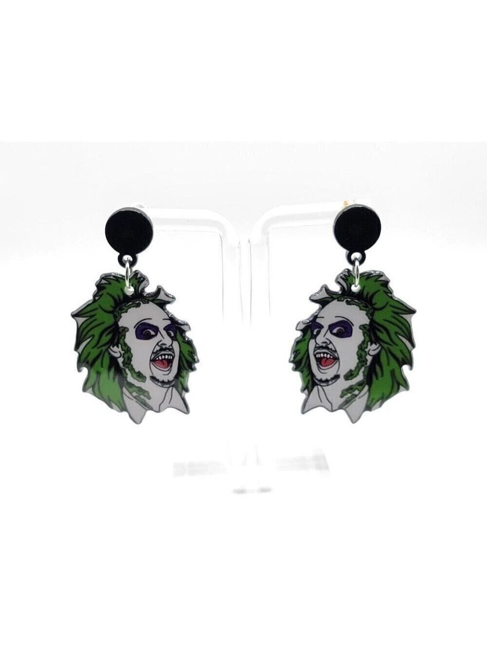 Bettlejuice Halloween Acrylic Dangle Earrings